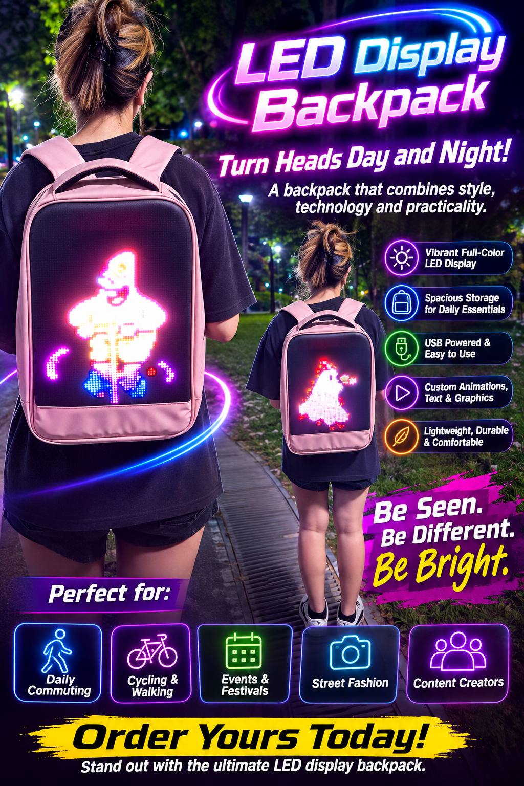 LED Display Backpack