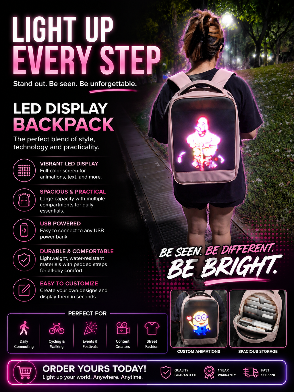 LED Display Backpack