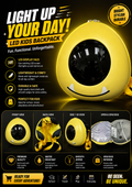 Yellow Monster LED Backpack