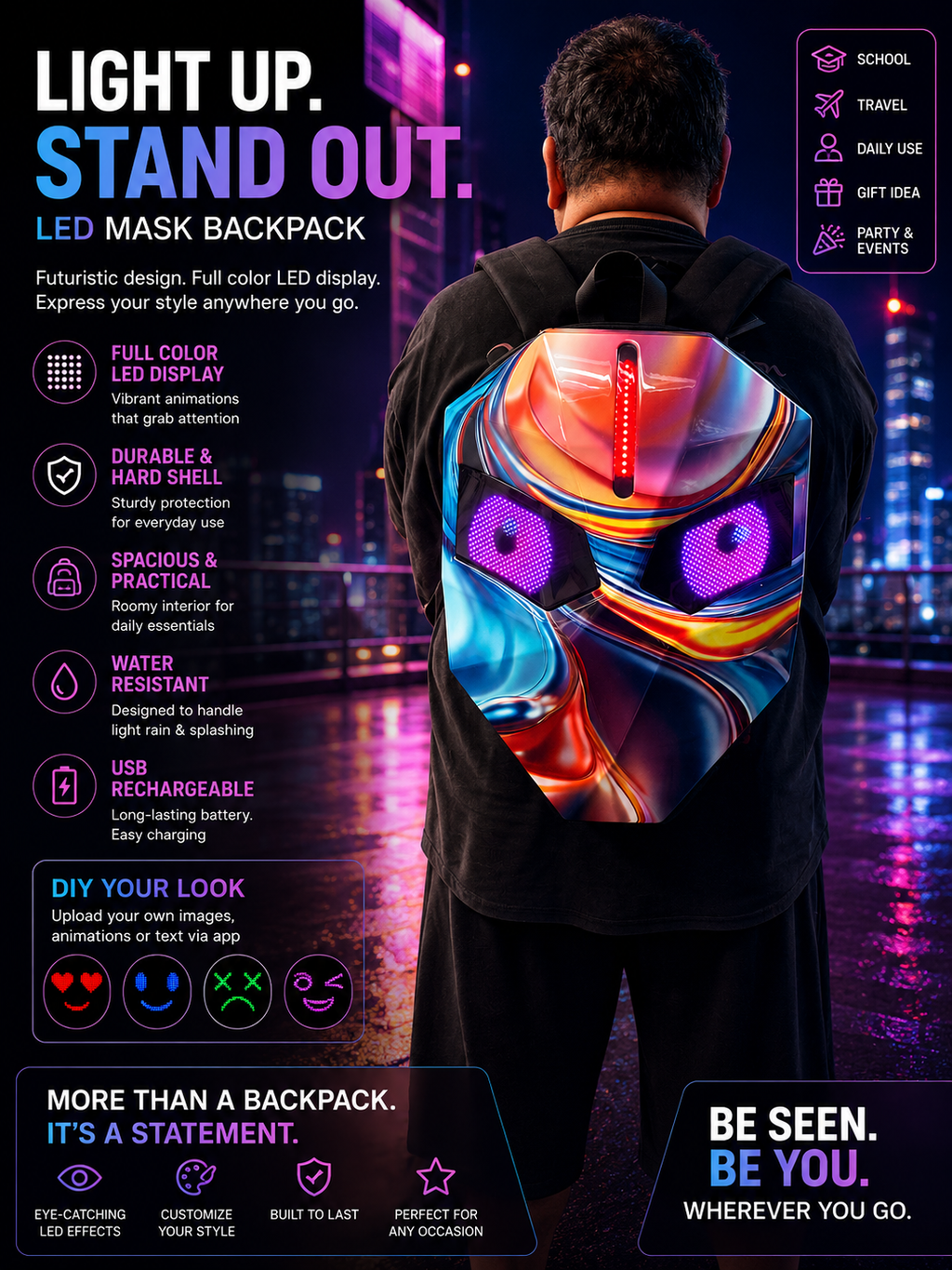 Futuristic LED Backpack
