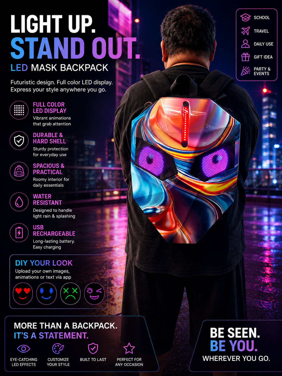 Futuristic LED Backpack